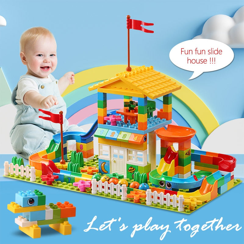 Big Size Slide Building Blocks Castle Brick Toys