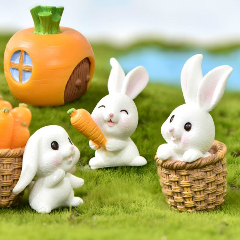 7 pcs Rabbits Fairy Garden Miniatures