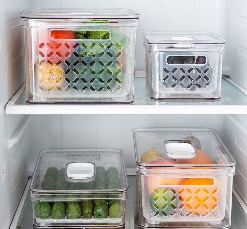 Refrigerator Food Storage Containers With Drainer