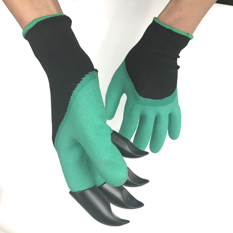 Plastic Garden Rubber Gloves 4 Hand Claw