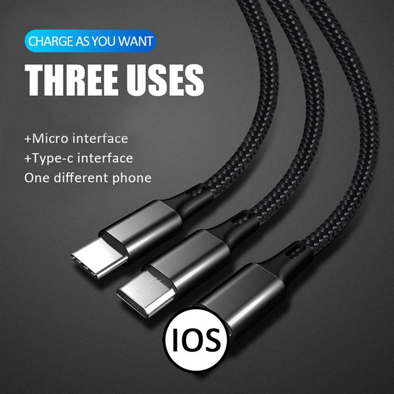 3 In 1 USB Charging Cable For Samsung