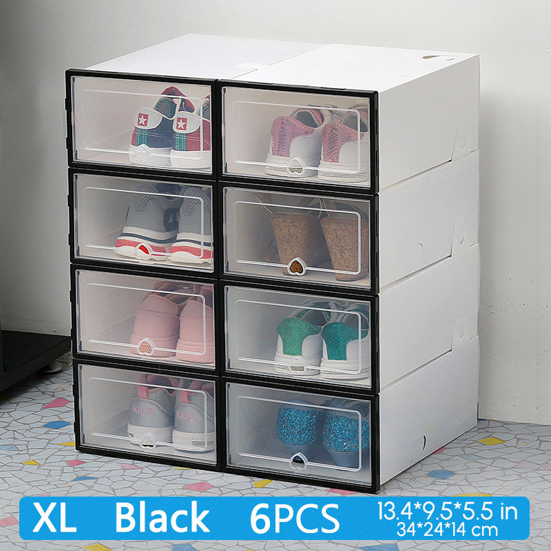 6 Packs Transparent Shoe Box Shoes Organizers