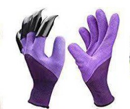 Plastic Garden Rubber Gloves 4 Hand Claw