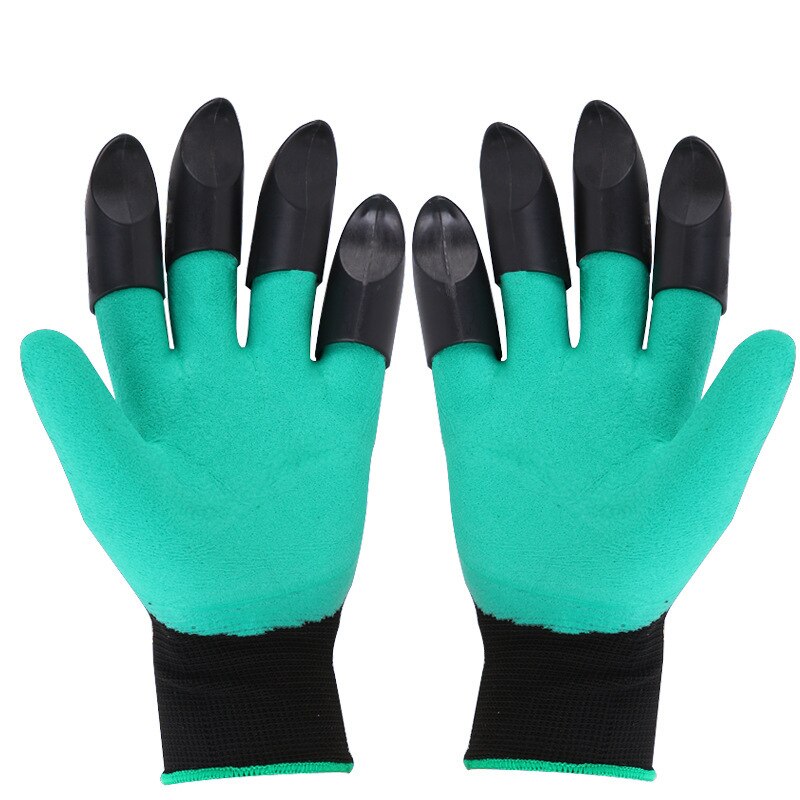 Plastic Garden Rubber Gloves 4 Hand Claw