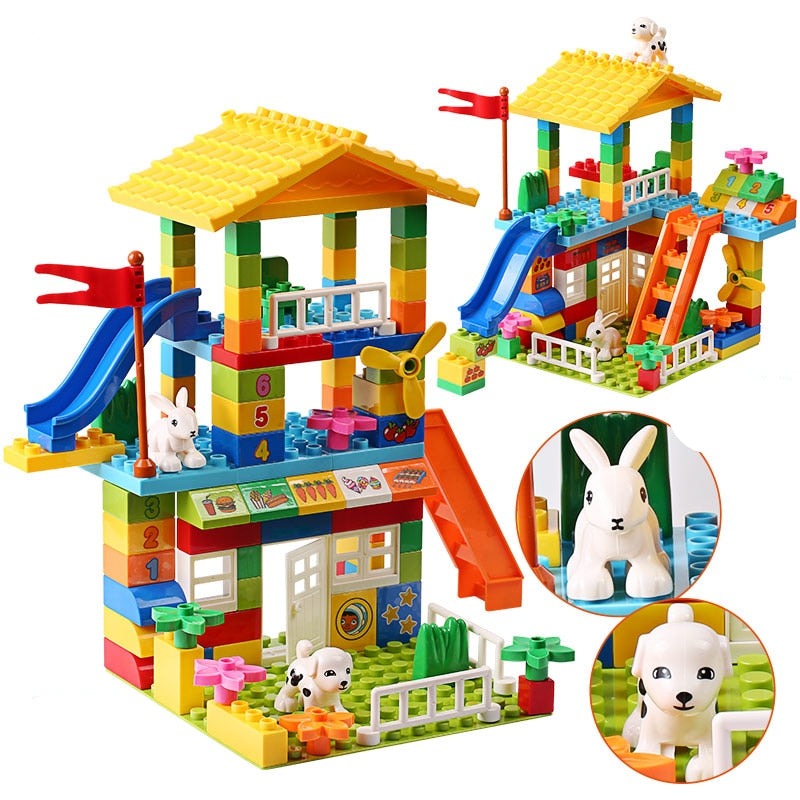 Big Size Slide Building Blocks Castle Brick Toys