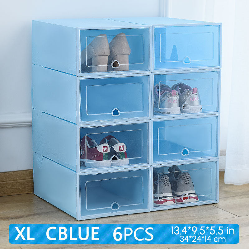 6 Packs Transparent Shoe Box Shoes Organizers