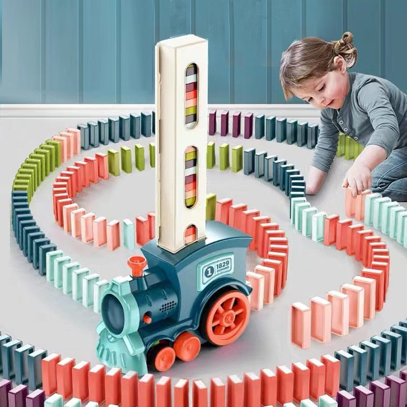 Kids Electric Car Dominoes Set Brick Blocks