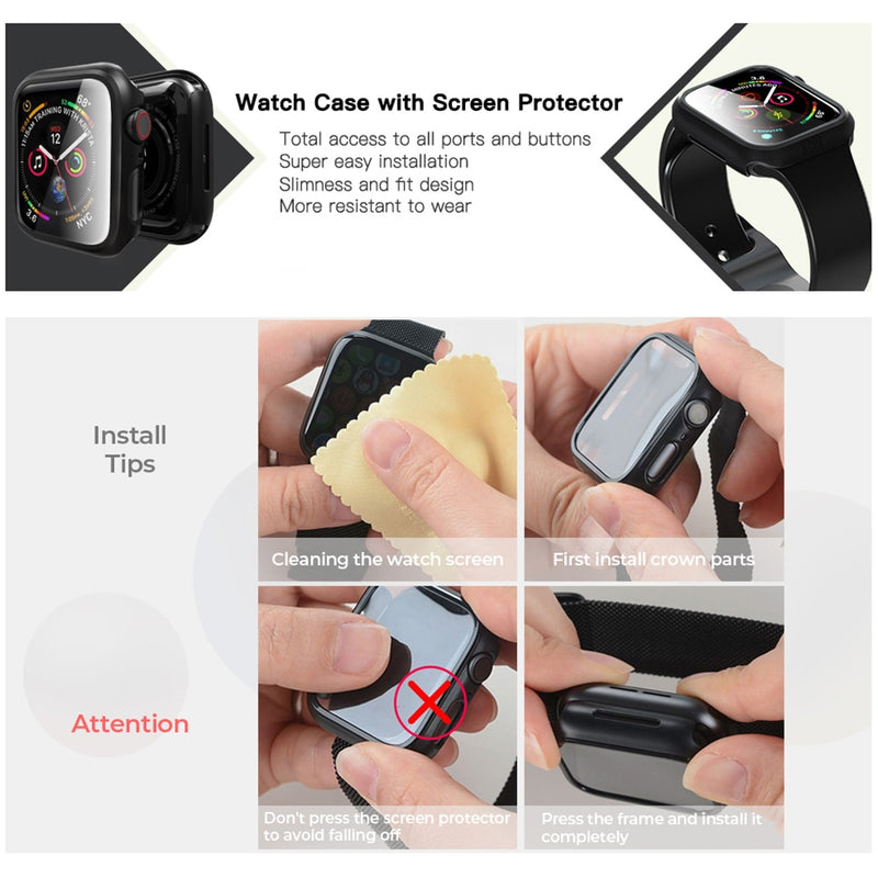 Glass+Cover For Apple Watch case