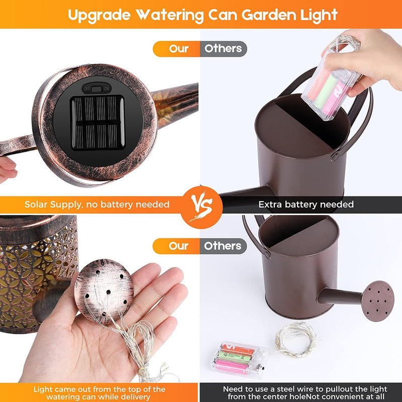 Solar Watering Can Light Hanging Kettle