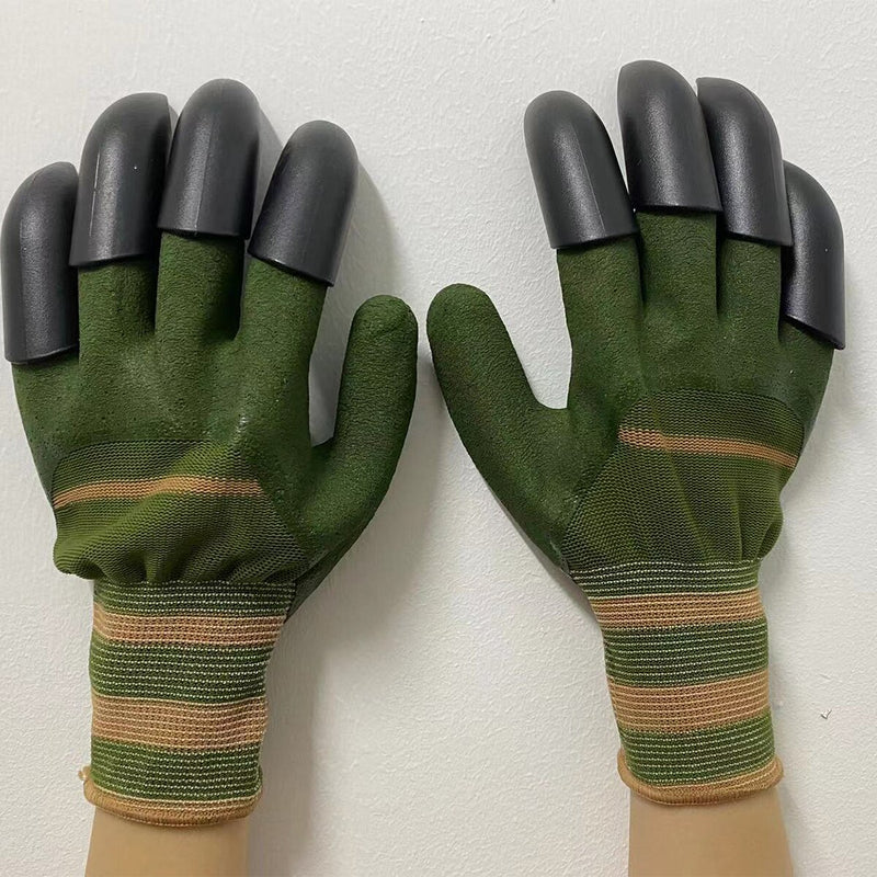 Plastic Garden Rubber Gloves 4 Hand Claw