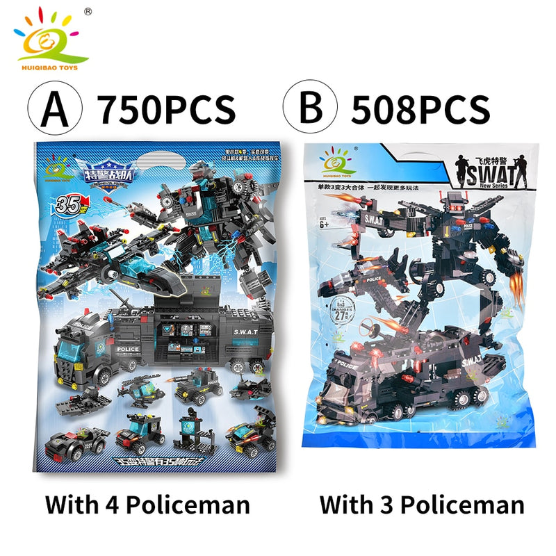 Police Station Truck Model Building Blocks